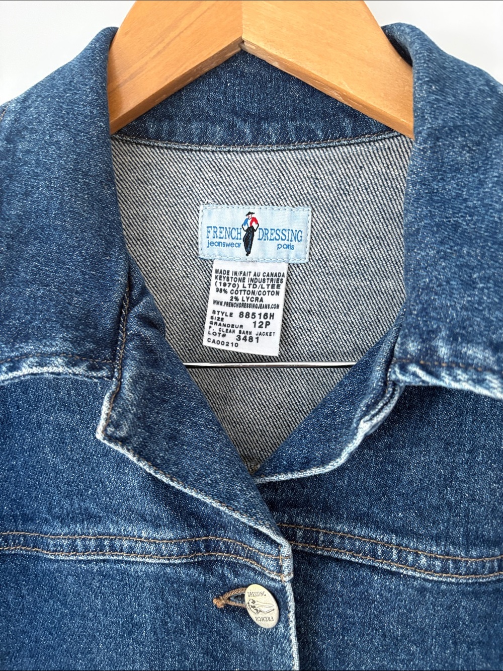 Vintage 90s Denim Chore Coat or Shacket by French Dressing - Picture 2 of 6